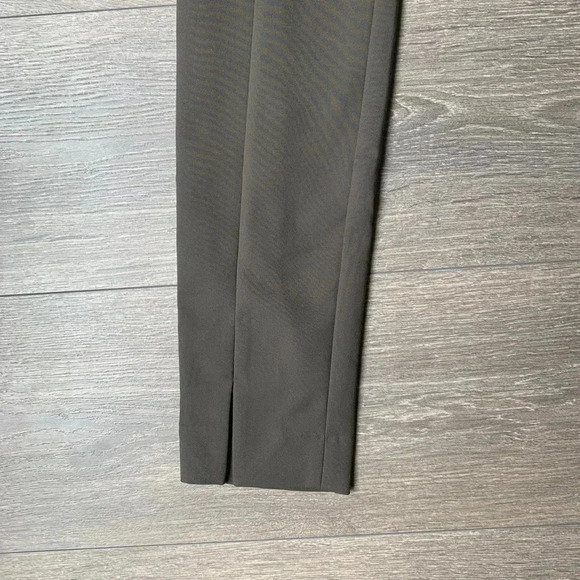 Aritzia Wilfred Pant Split Ankle straight Leg Trouser Midrise Pleated Army Green - Picture 11 of 16